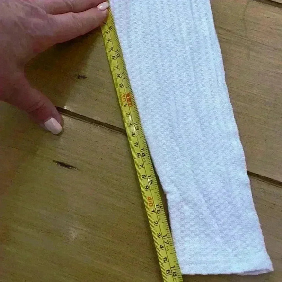 Chaser Womens cold shoulder long sleeve thin waffle print white casual NEW top - Picture 6 of 13